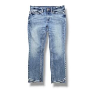 J Jill Demi Bootcut Jeans Womens 2‎ Petite Fray Hem Low Rise Light Wash